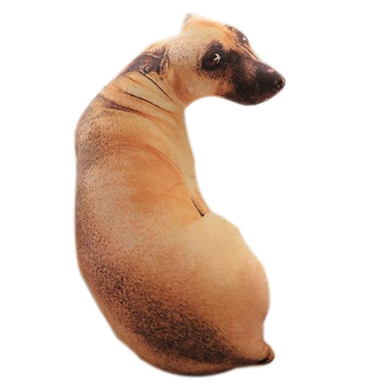 3D Leuke Bocht Hond Gedrukt Sierkussen Levensechte Dier Grappige Hond Hoofd Cosplay Kinderen Favoriete Speelgoed Kussen Voor Thuis