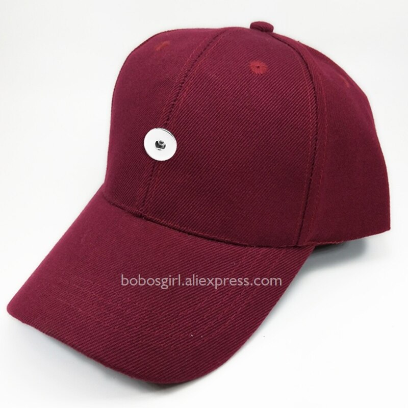 Multicolor sport Baseball 18mm przystawki przycisk czapki DIY biżuteria kapelusze TW206: Maroon