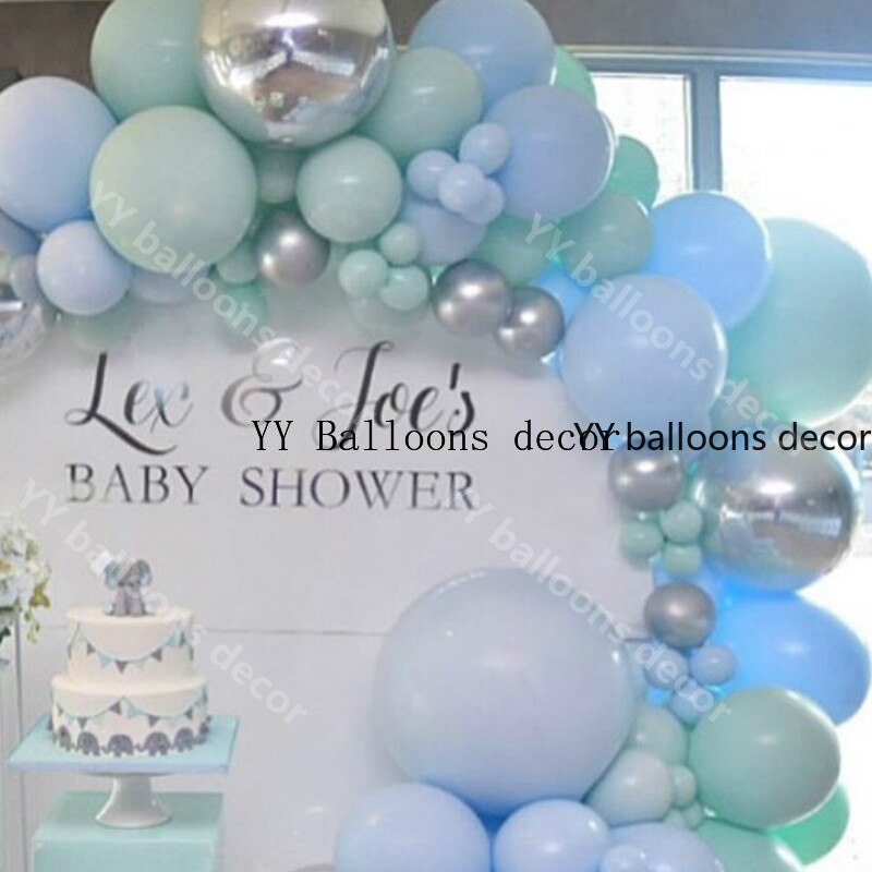 113 st blå sliver ballongbåge girland bröllop födelsedag pastell ballonger baby shower party bakgrund dekor globos barn leksaker