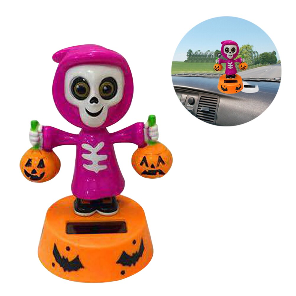 Halloween Solar Pumpkin Powered Dance Swing Toy for Car Desktop Home Office Halloween Decoration