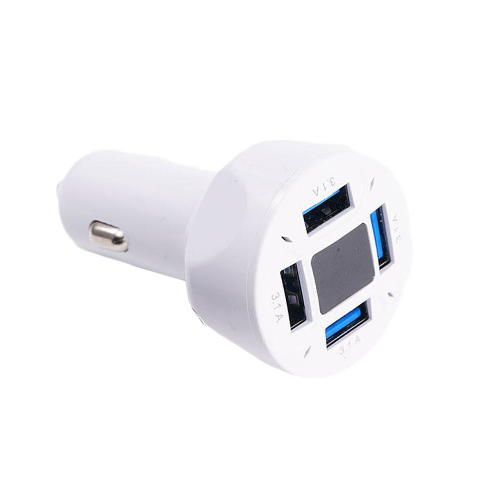 Car Charger 3.1A Four In One 4-port Vehicle Charger With Display One Digital Trailer Ports And Multiple With Voltage Q1X9