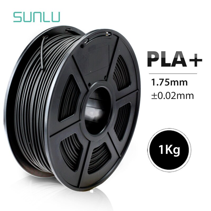 PLA Plus 3D Printer Filament 1kg 1.75mm Good Toughness PLA+/PLA Accuracy Dimension +/-0.02 Grey Color FDM 3D Printing Material: PLA PLUS BLACK