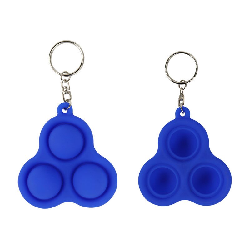 1pcs Simple Dimple Fidget Toys Dimples Key Chain Anti Toys Stochastic Carries Convenient Stress Reliever Toys: Blue