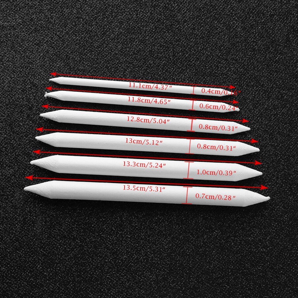 6 stks/set Wit DIY Art Tekening Pen Ambachtelijke Briefpapier Mengen Smudge Stump Stok Tortillon Sketch Art Tekening Pen Tool
