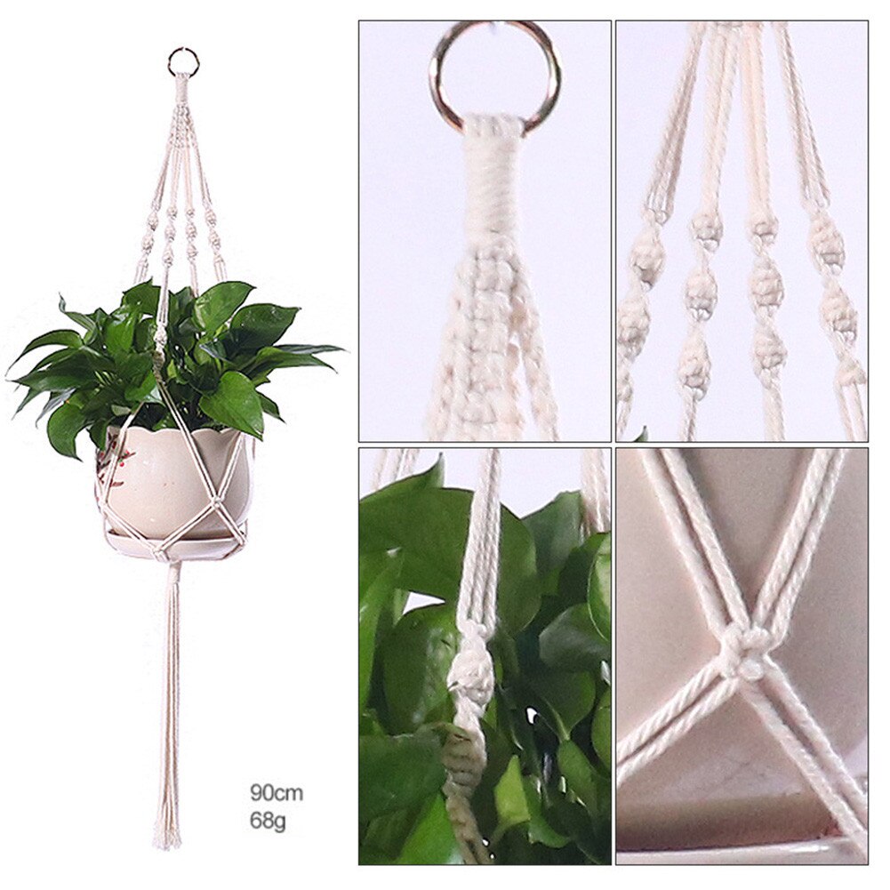 Plant Hanger Garden Hanging Basket Rope Flower Pot Holder Decor Without Basin Knotted Lifting Rope Home Garden Supplies