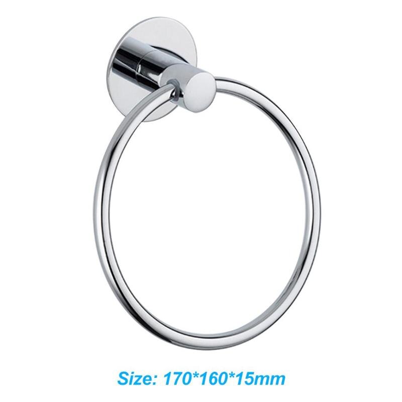Stainless Steel Circular Towel Ring Wall Hanging Smooth Zine-alloy Towel Rack Clothes Bracket Bathroom Hardware Fixture