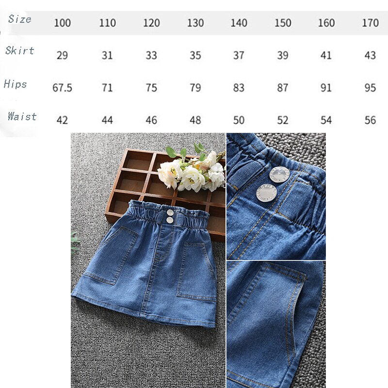 Jupes en Denim pour bébé fille, taille haute, pour enfant et adolescent, printemps été,