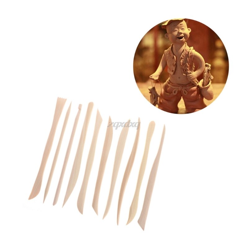 10Pcs Pottery Clay Sculpture Carving Modelling Tools Ceramic Art HobbyCraft Kit Whosale