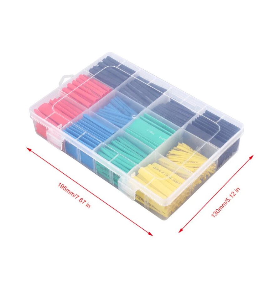 530Pcs 2:1 Krimpkous Wire Cable Sleeving Wrap Krimpkous Isolatie Krimpkousen Polyolefine Krimpen Buizen