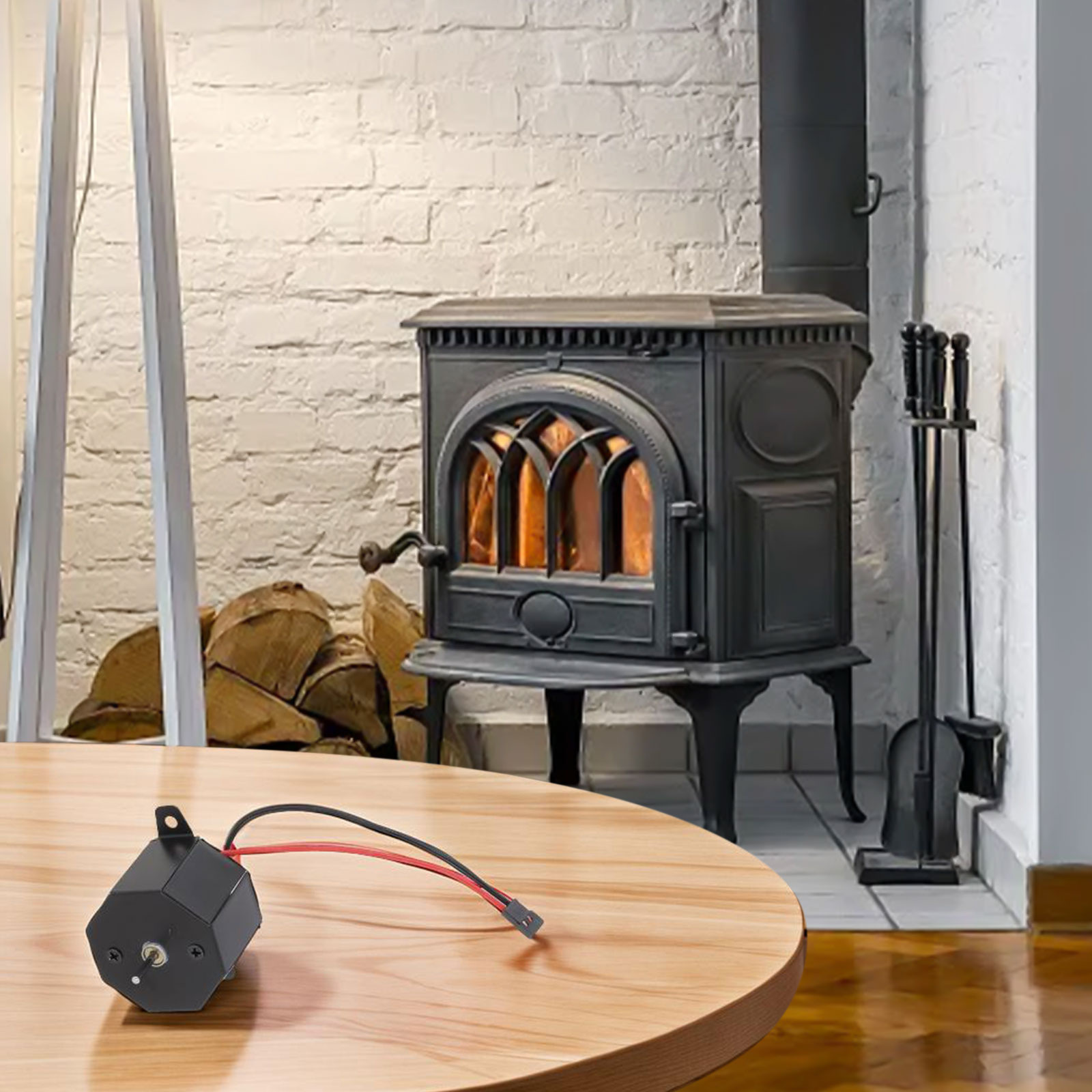 Fireplace Generator Fireplace Fan Motor Efficient Airflow Heat Powered 1450 RPM Speed Easy To Install Premium Metal