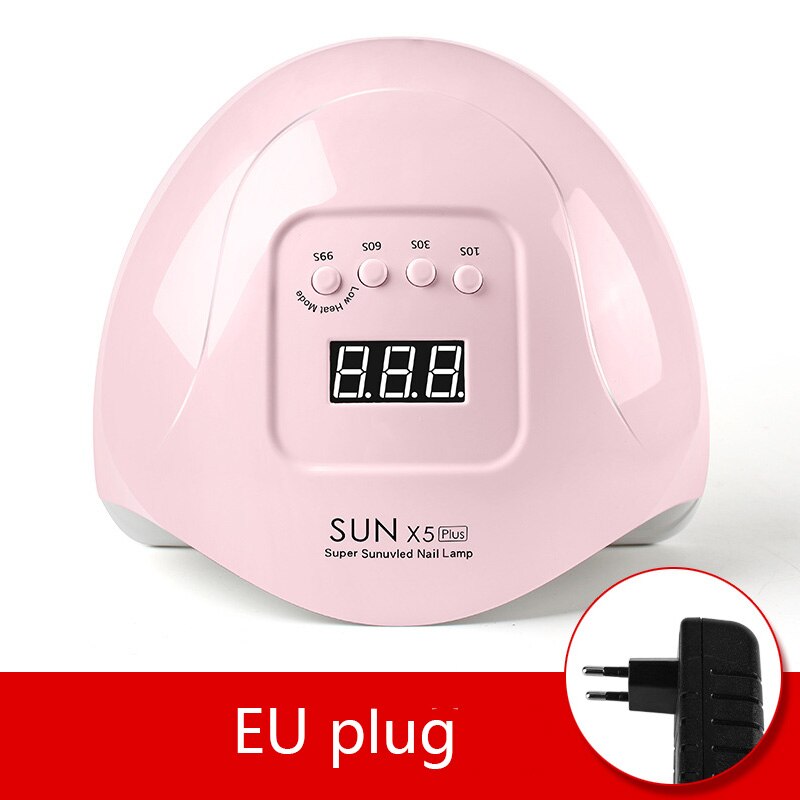 Secador de uñas con pantalla LCD, lámpara LED para manicura, 72W, UV, para curado de esmalte de Gel, con sensor de movimiento: X5 72W Pink EU