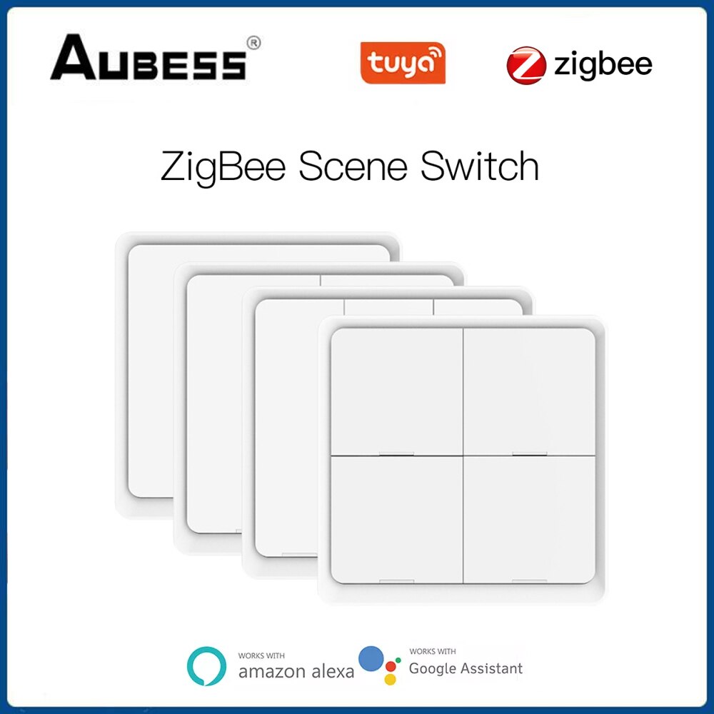 Przełącznik 4banda sprytny scena Zigbee 12 przełącznik robić montażu ściennego przełącznik przyciskowy typ pasztecik inteligentna automatyka robić urządzeń Tuya