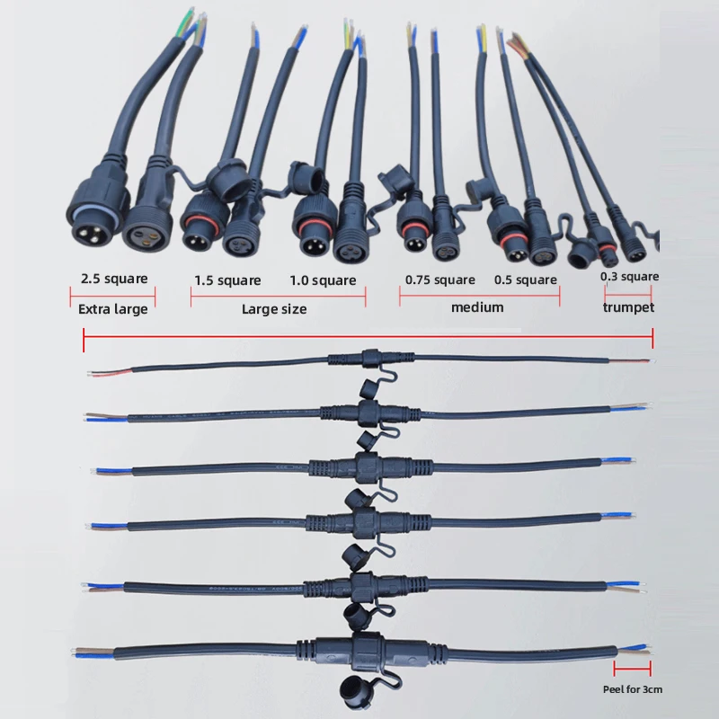 IP68 2 3 4 5 6 7 Cable conector de 8 pines impermeable macho hembra enchufe 0,3-2,5 cuadrado acoplamiento rápido Cable de alimentación de aviación Industrial