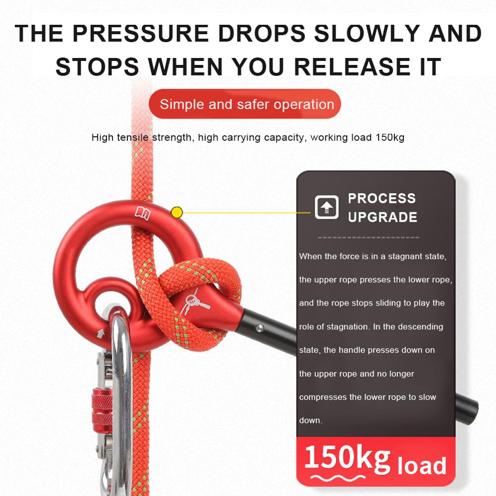 Rock Climbing Figure 9 Descender Abseiling Device 150KG Descender Belay Rappelling Carabiner Outdoor Downhill Descent Kit