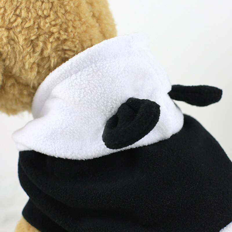 Aapet 1pc fleece hund hoodie söt panda modellering kläder för hund vinter varm valp jumpsuit jacka tröja för s / m storlek hund
