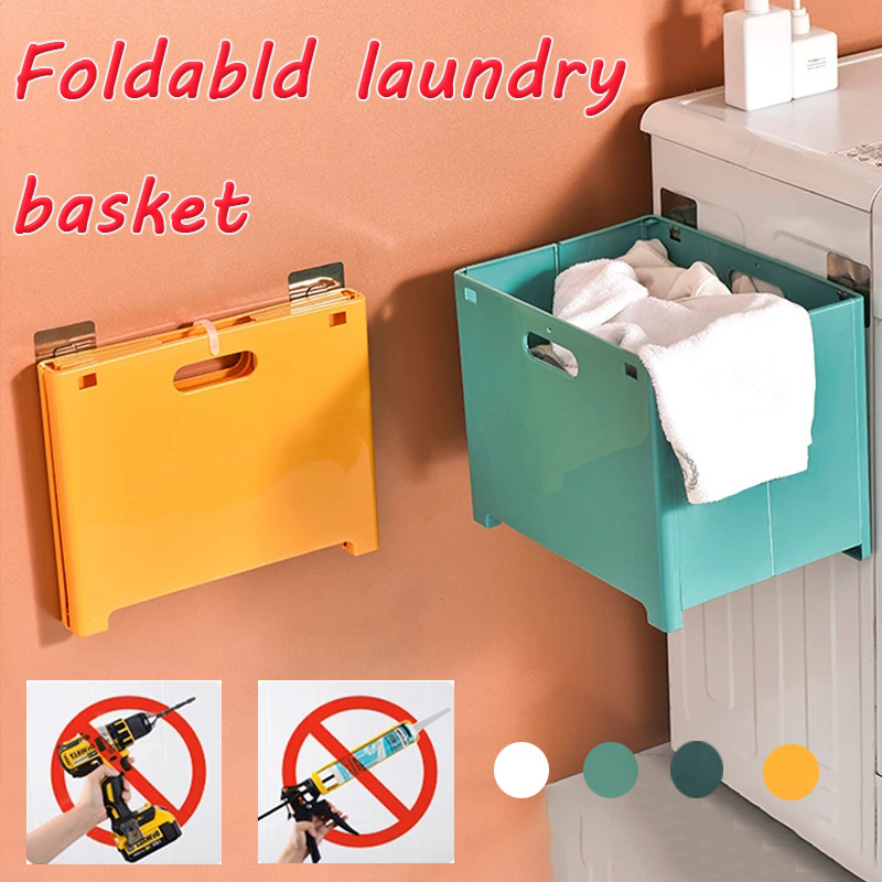 Panier à linge pliable sans poinçon, salle de bain pour bébé, en plastique, ménage, poubelle de voiture, Portable, organisateur de voiture