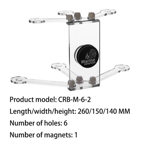 Marine Bronnen Aquarium Acryl Magnetische Coral Frag Rekken Plug Houder Beugel Voor 15Mm Glas Dikte Aquarium Benodigdheden: Magnetic CRB-M-6-2