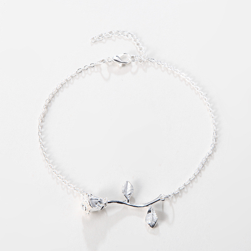 Enkel gullfarge rose blomsterkjede ankelkjeder bohemsk vintage fottøy sommer hav strand ankel armbånd fot smykker: Flis
