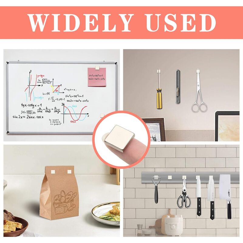 10x10x2mm rechthoekige magneet voor koelkasten, knutselartikelen, whiteboards, doe-het-zelfprojecten, kantoormagneten, rechthoekige magneten.