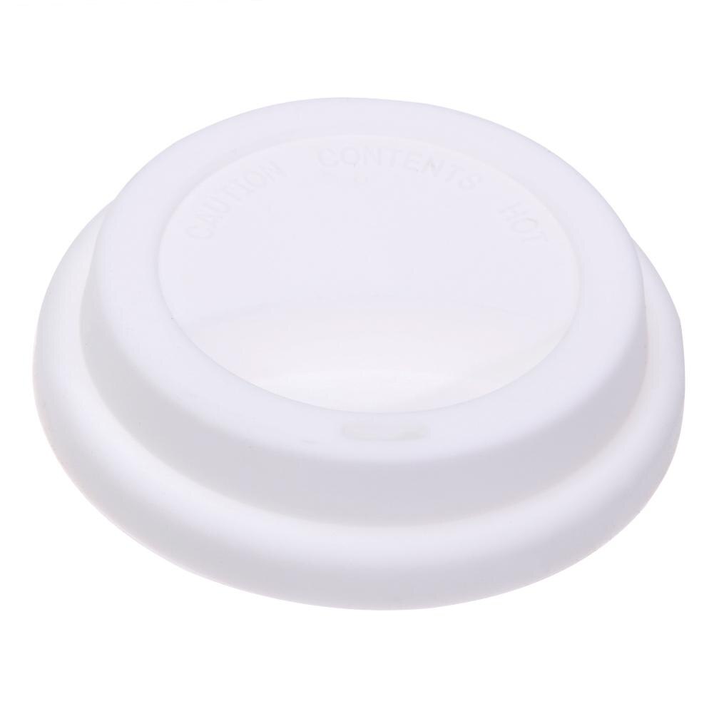 Tapas elásticas de silicona reutilizables para alimentos frescos, cubiertas elásticas de aislamiento antipolvo, para sellar té y café, 9cm: Blanco