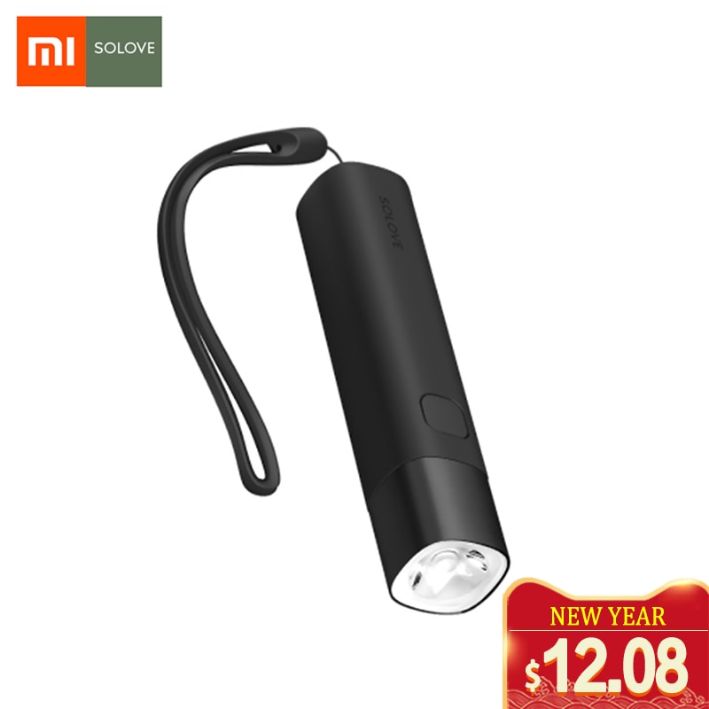 SOLOVE X3S 3000mAh Power Bank USB Rechargeable Brightness EDC Flashlight Portable Mini LED Torch for Outdoor Bike Power