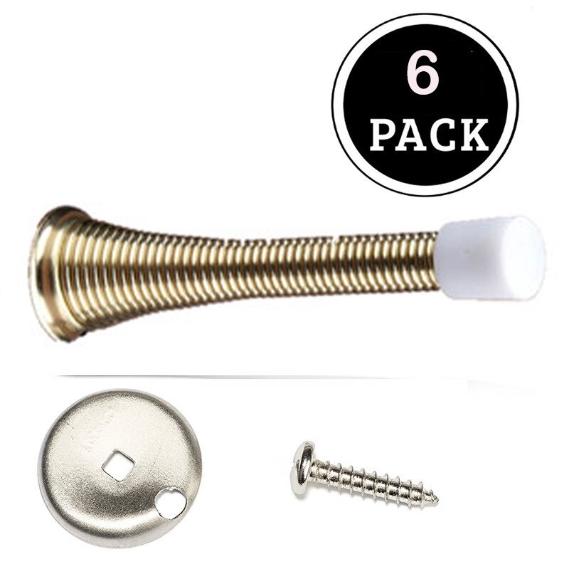 Door Stopper Spring Doorstoper Spring Long Handle Door Stopper Home Doorstop Stop Floor Tope Puerta Dodgers Spring Door Stopper: brass-6