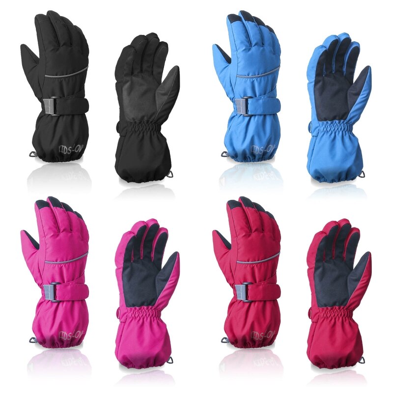 Kinder Winter Warme Ski Handschuhe Kinder Dicke Wasserdichte Volle Finger Handschuhe Outdoor Sport Snowboard Handschuh für 4-14 Jahre alte Kinder
