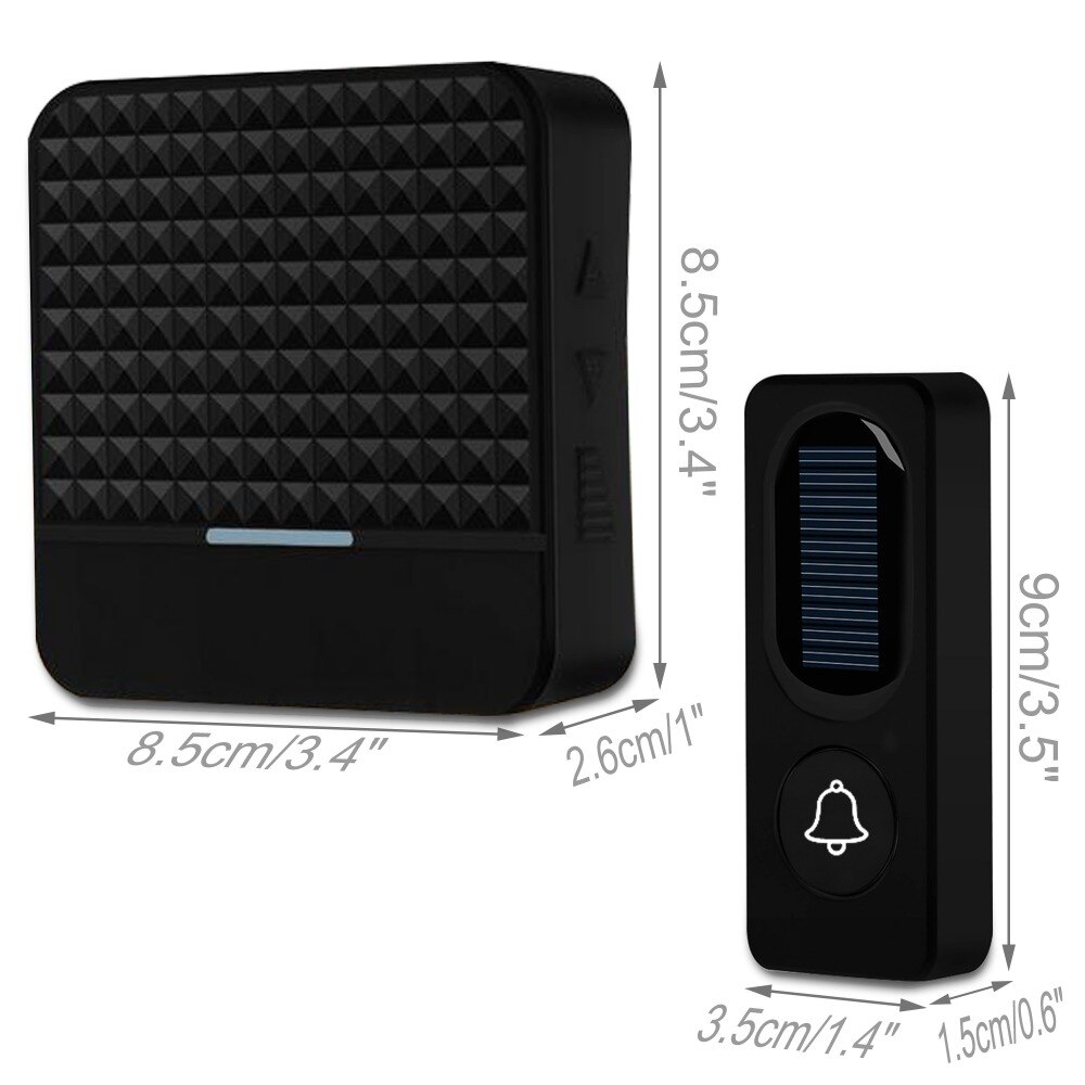 Wireless Solar Power Opladen Deurbel Thuis Deurbel IP65 Waterdichte 200-300M Bell Chime Outdoor Deurbel