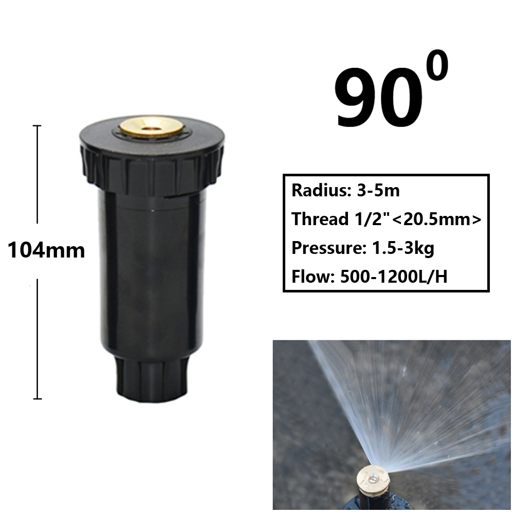 Have-plæne popup-sprinkler 90/180/360- graders kunstvandingsstrålesprinkler landbrugsbrydningsdyse til vanding og kunstvanding: Rød