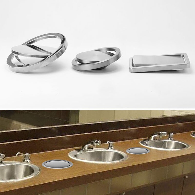 Edelstahl Bündig Einbau Gebaut-in Gleichgewicht Schaukel Klappe Deckel Abdeckung Papierkorb Mülleimer Küche Zähler Nach Oben