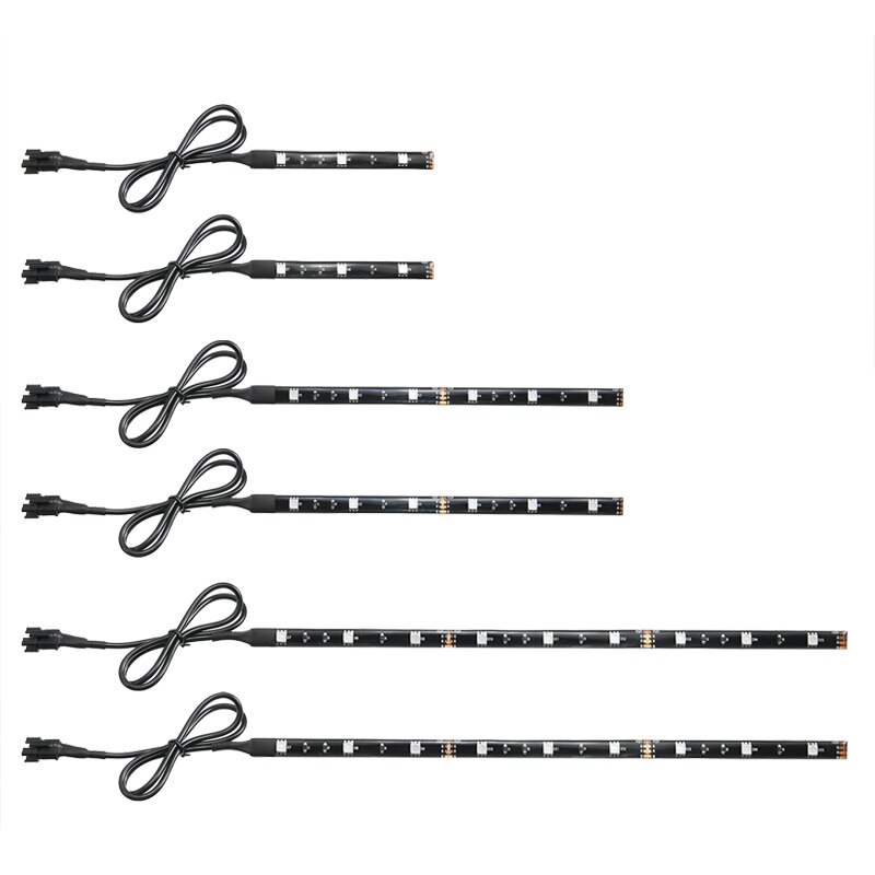 Bande lumineuse néon LED pour moto, 6 pièces, rvb, 15 couleurs, lumières sous télécommande, 5050SMD, pièces décoratives pour voiture