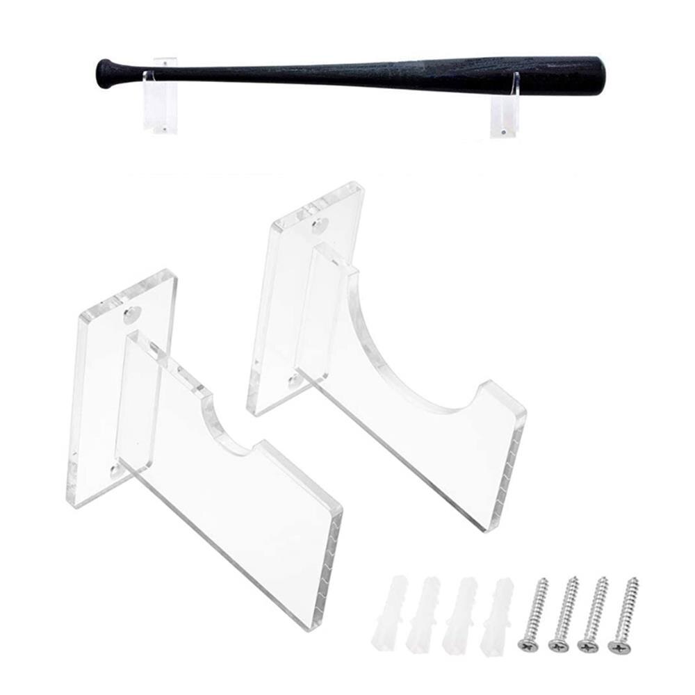 Baseball Bat Display Stand Acrylic Wall Mount Clear Softball Bat Supports Bracket Holder Baseball Bat Hanger Display Stents