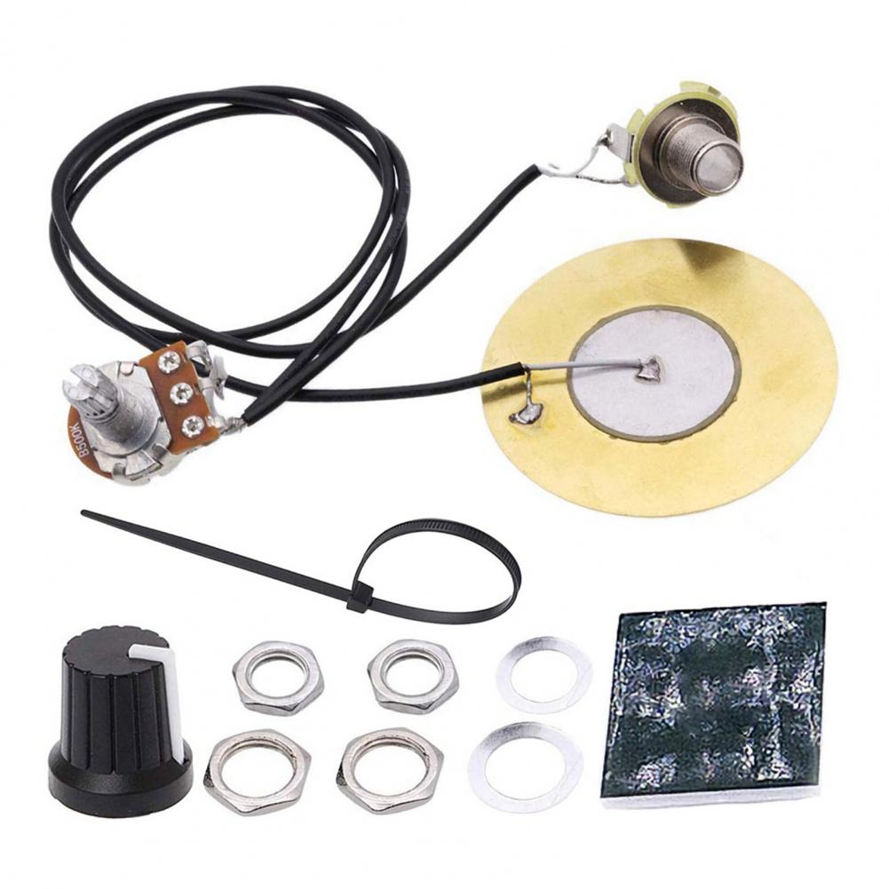 Pastilla de disco de guitarra de 50mm, Sensor piezoeléctrico de salida, conector ligero, exquisito para instrumento, 1 Juego