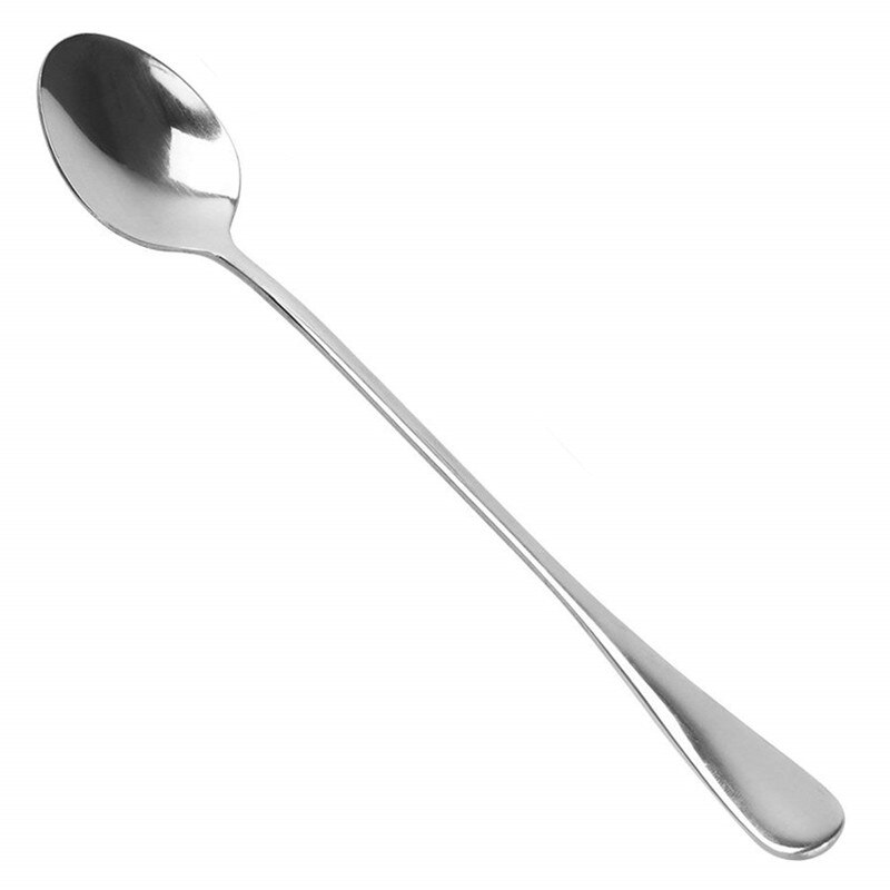 Cuchara de té helada de mango largo de 9 pulgadas, cuchara de café, cuchara de helado, cucharas agitadoras de cóctel de acero inoxidable