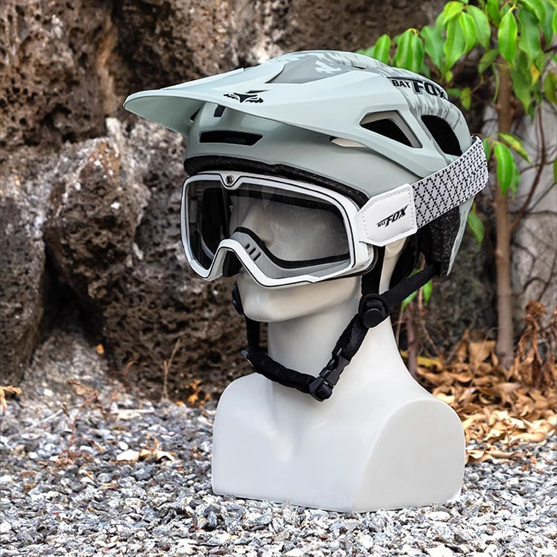 BATFOX Neuer Fahrradhelm, Schutzbrille, Komfortfutter, verstellbar, für Berg Straße, Radfahren, Sicherheitshut, Herren und Damen, MTB, Fahrradhelme
