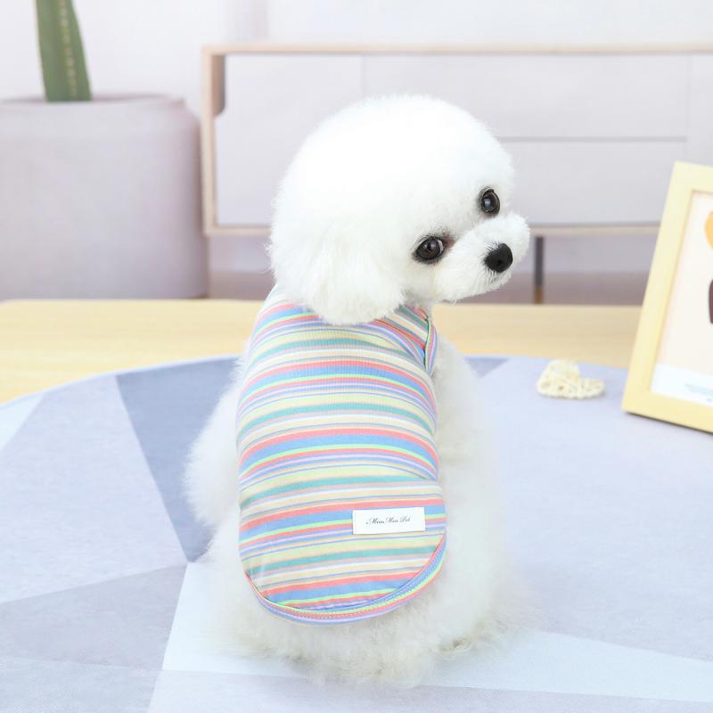 Colorful Dog Vest Cute Chihuahua Clothing for Small Dogs Breathable Summer Puppy T-Shirt Bulldog Ropa Perro S-XXL