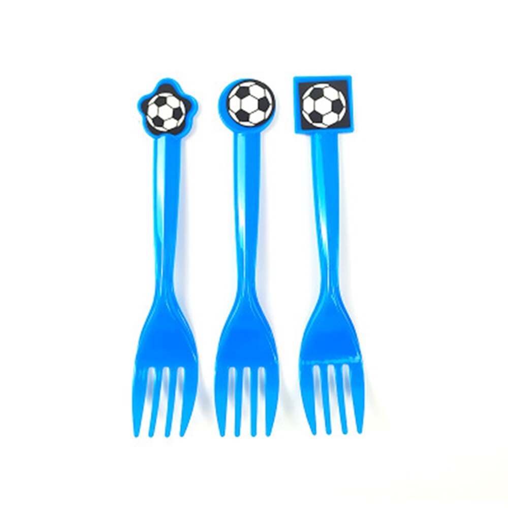 World Cup football children birthday party decoration flag pull mask tablecloth paper plate cutlery set ，baby shower: Fork 10pcs