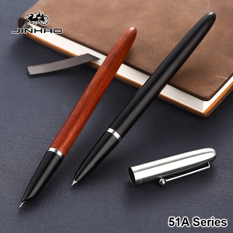 Jinhao 51A Wooded Fountain Pen Luxury Calligraphy Ink Pens EF/F Nib Writing School Office Supplies Stationery