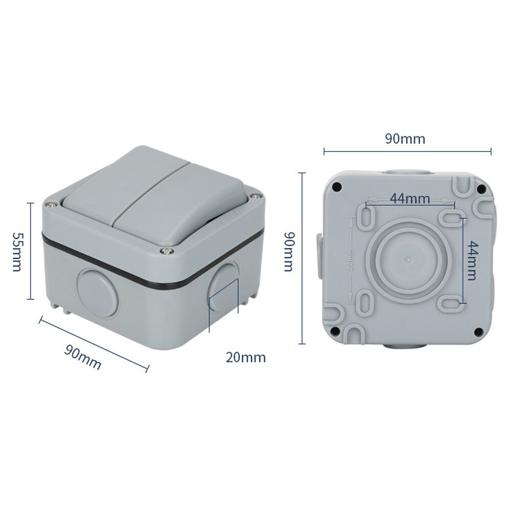IP65 Switch Windproof Waterproof Single And Double Channel Waterproof Switch For Kitchen, Bathroom, Swimming Pool Switch