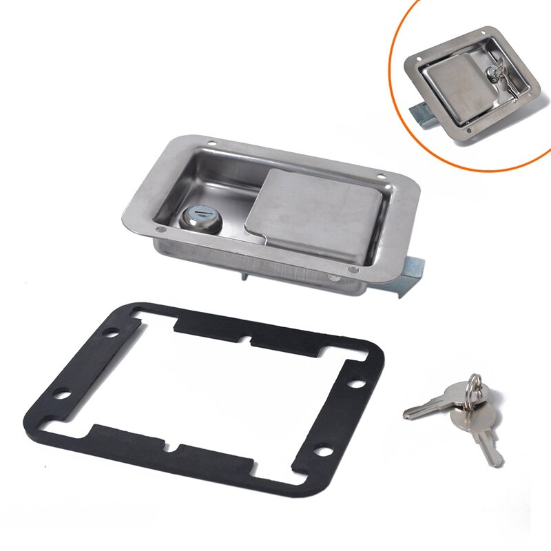 Loquet De Porte RV Acier Inoxydable Avec 2 Clés - Serrure Robuste Pour Camping-Car Remorque Véhicule Utilitaire