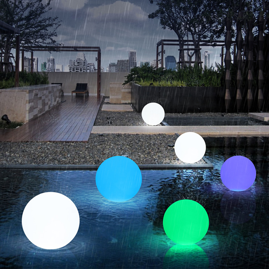 Vattentät led boll lampa rgb undervattens ljus  ip65 utomhus bröllop trädgård gräsmatta lampor pool flytande boll lampor