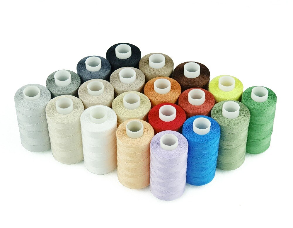 20 Multi Colors 100% Mercerized Long Staple Cotton Sewing Thread set 50s/3 for Quilting Sewing Piecing etc - 550 Yards Each