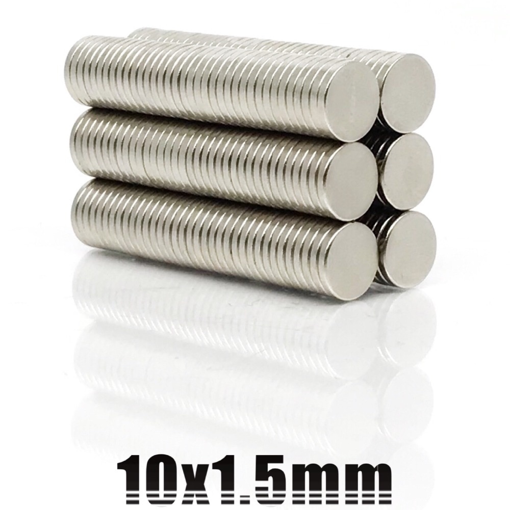 20/50/100 Pcs 10X1.5 Mm N35 Disc Ronde Magneten Zeldzame Aarde Neodymium Magneten 10*1.5 Super Sterke Koelkast Permenent Magneten 10x1.5
