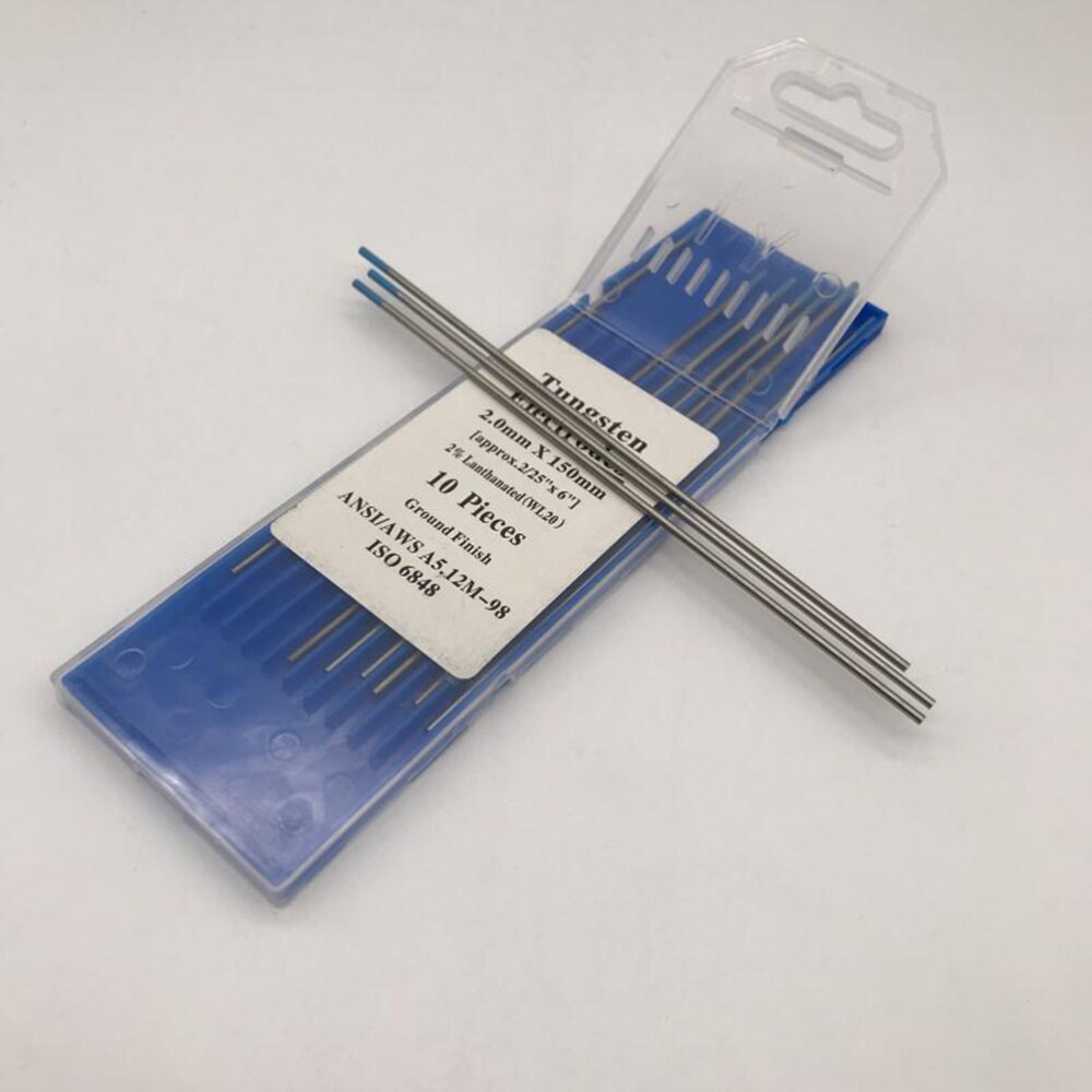 10pcs/1 Bag TIG Welding Tungsten Electrodes 2% Lanthanated WL20 Tungsten Electrode Welding Rods (1.0MM x150MM)