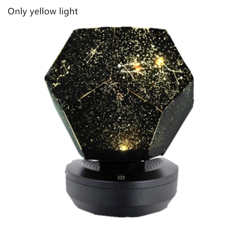 Galaxy sky projektor stjerne nat lys led lampe indretning med batteri fjernbetjening soveværelse belysning værelse romantisk 3 farver personali: Usb gul