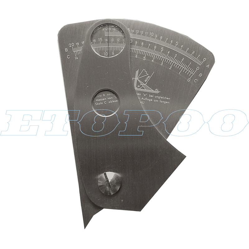 Welding Gauge Weld Inspection Gage Weld Seam Bead/Fillet/Crown Test Ulnar Ruler Degree Angle Measure tool HI-LO PipeFeeler Gauge