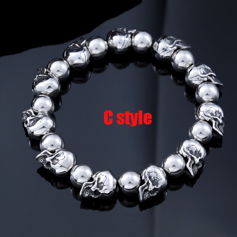 BEIER Cool Punk Adjustable Skull Bracelet For Man 316 Stainless Steel Man's Jewelry BC8-027