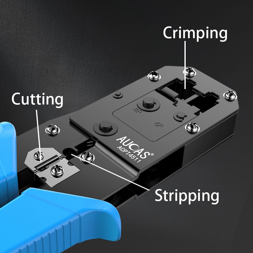 AUCAS RJ45 Crimping Tool Lan Tester Cable Mikrotik Tools Network Cable Tracker Machine Detector Wiring Connector Kit Cat6 Crimp