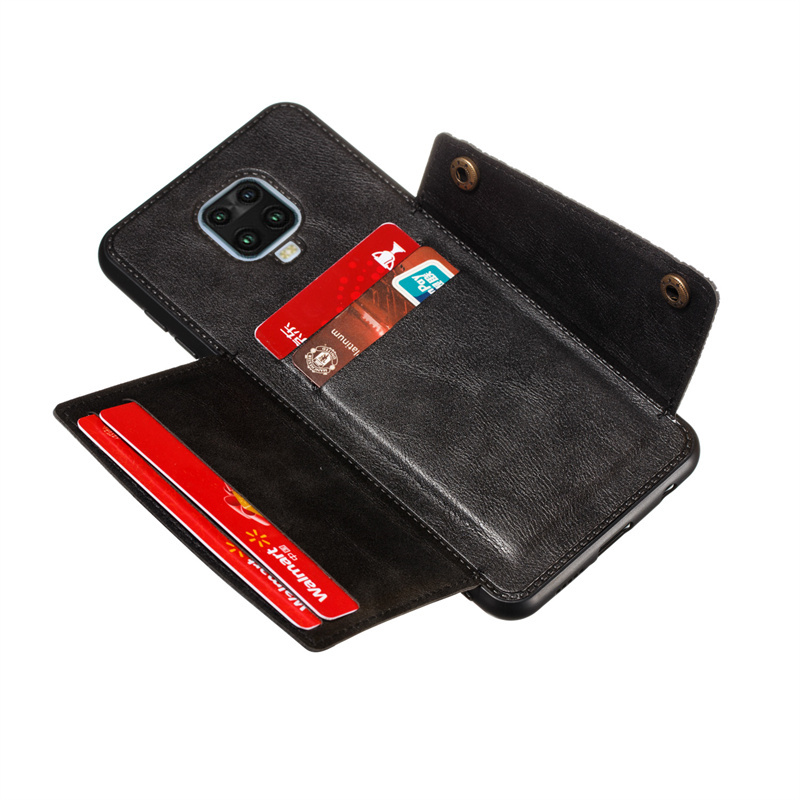 Luxury Leather Wallet Case For Xiaomi Redmi Note 9S Car Magmetic Holder Flip Card Slot Case for Remdi Note 9 Pro Max Back Cover