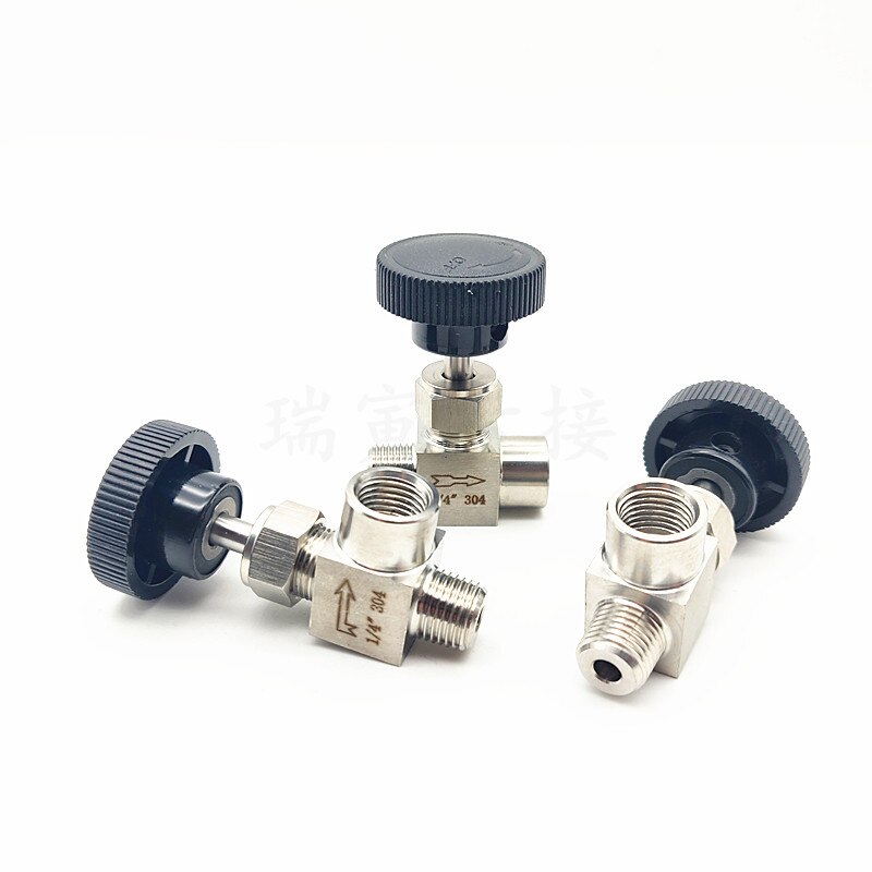 Needle valve Adjustable Right angle 1/4" 3/8"1/2"male to female thread SUS304 Flow Control shut off crane needle valve